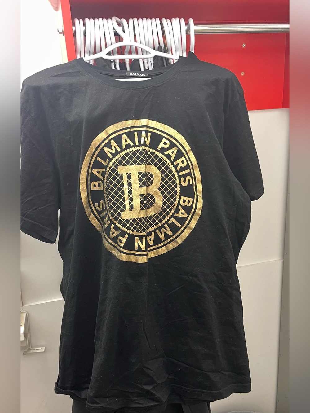 Balmain paris black and gold shirt